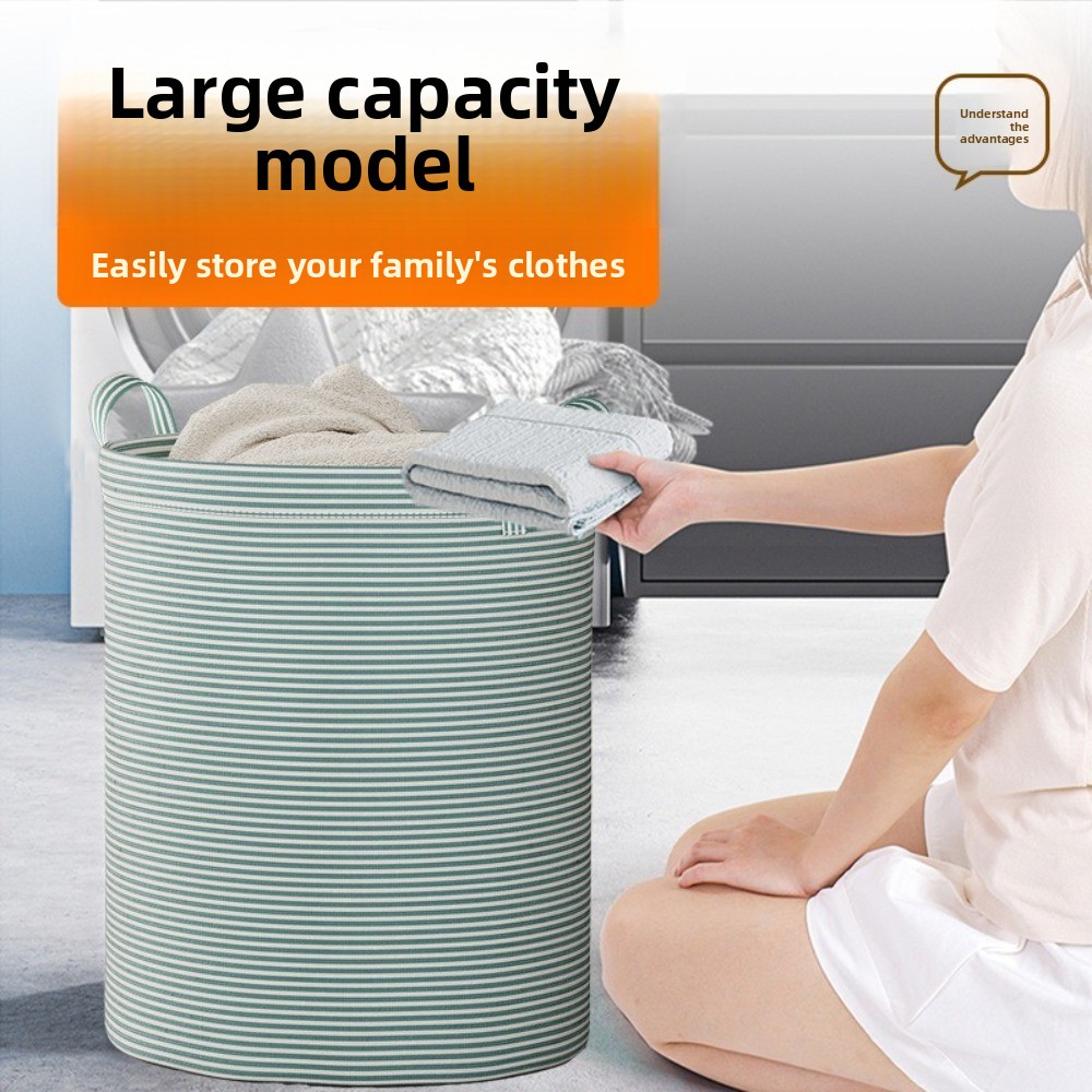 Laundry - Foldable Laundry Basket Cotton and Linen