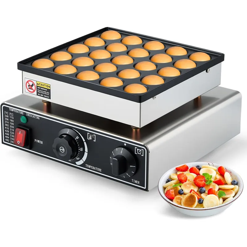 Mini Waffle Maker Machine - Mini Pancake Maker Commercial 25 Pcs