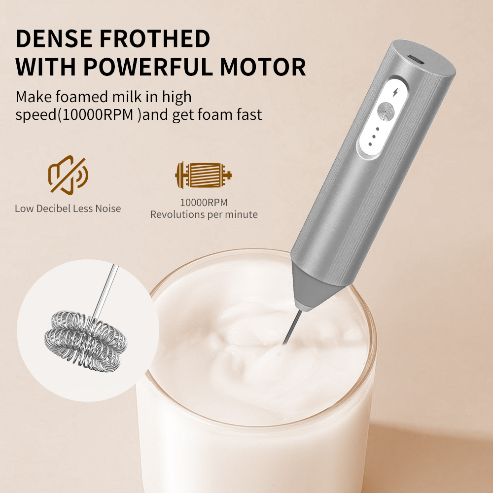 Cliton Electroplated Silver US - đánh giá và giá Electric Milk Frother Handheld