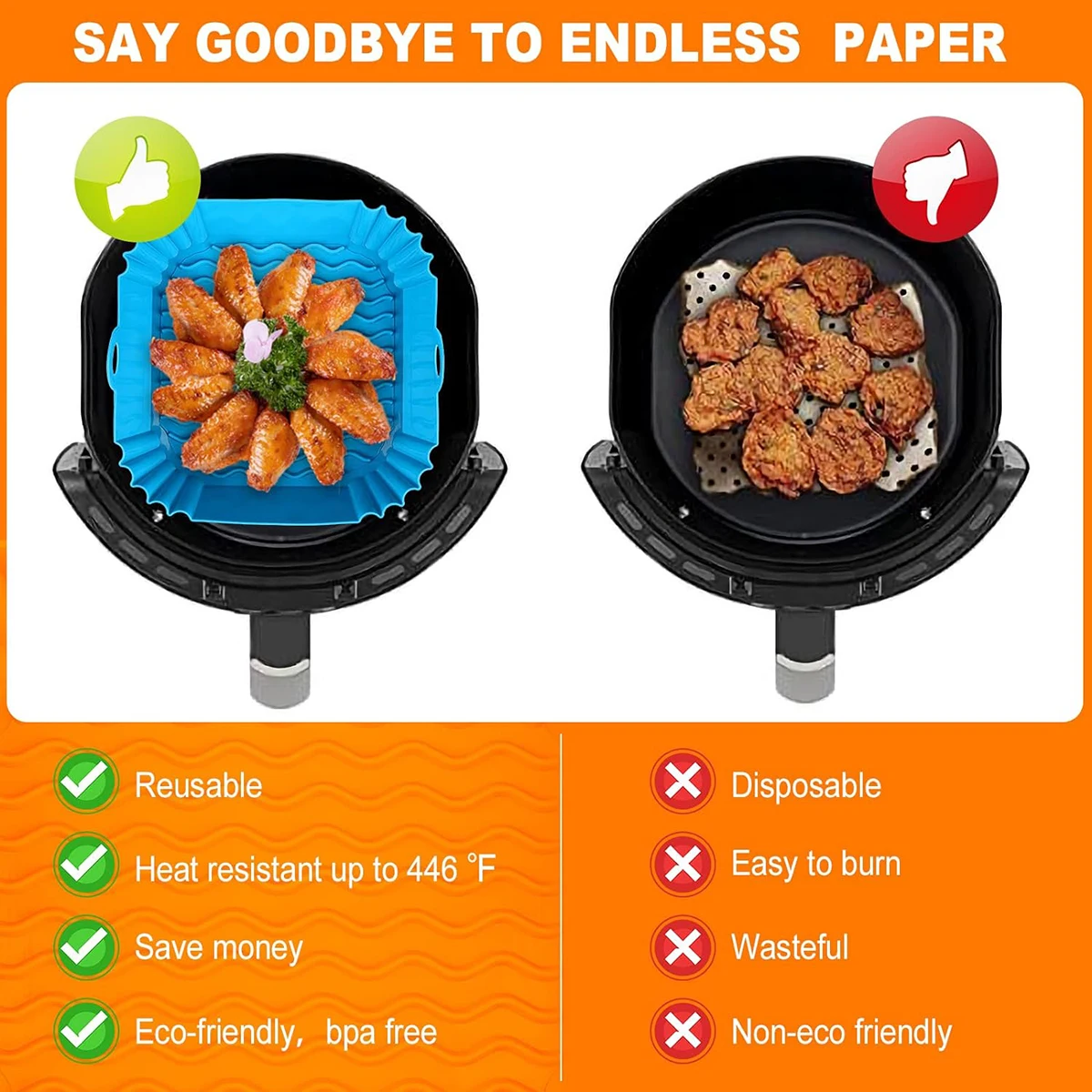 Air Fryer Silicone Liners Pot, - đánh giá và giá Air Fryer Silicone Pot Liner
